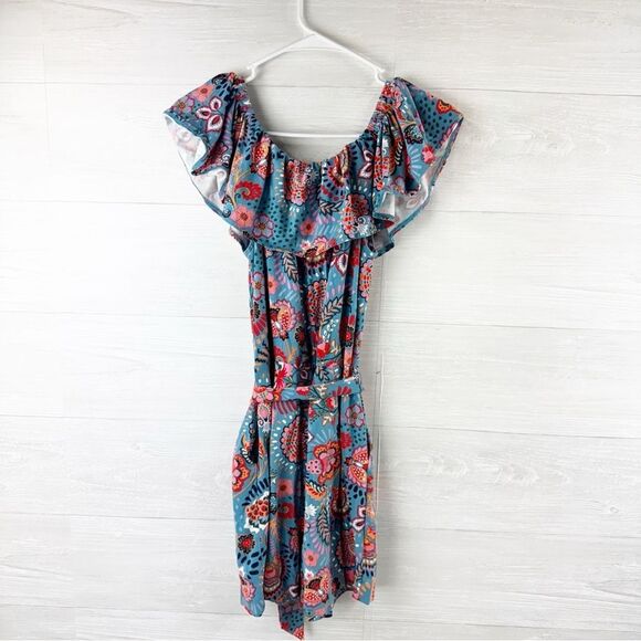Boden Ruffle Neck Jersey Paisley Belted Romper - Picture 8 of 10